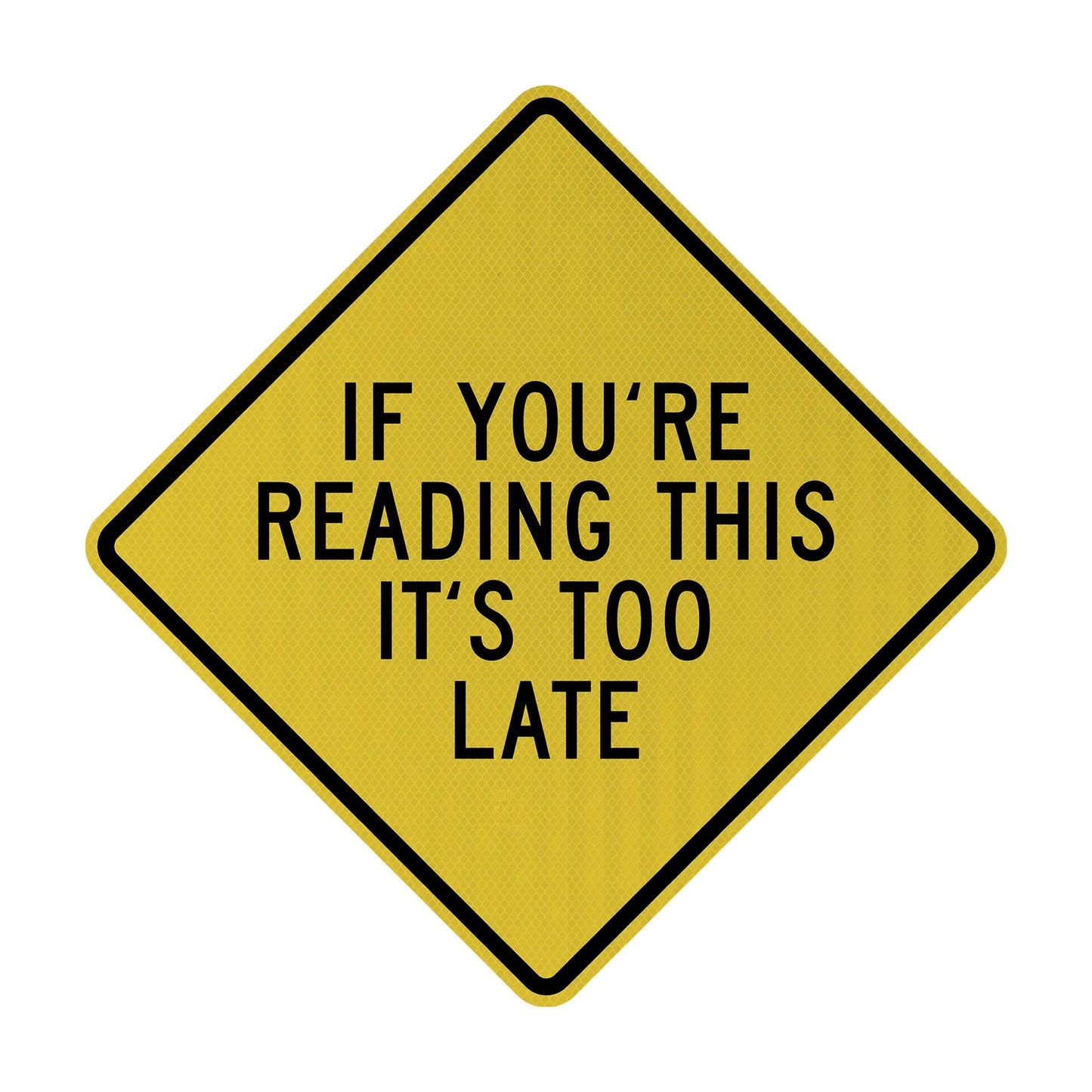 If You're Reading This It's Too Late Streetsign