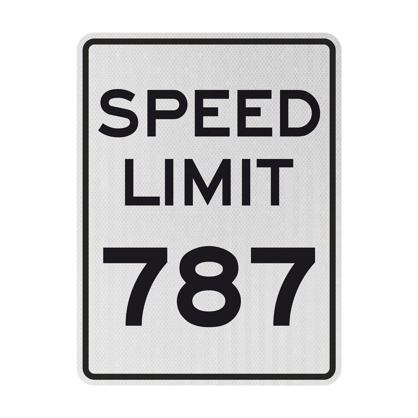 SPEED LIMIT 787 Streetsign