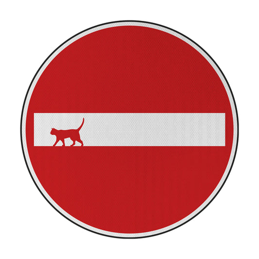 Walking Cat Streetsign